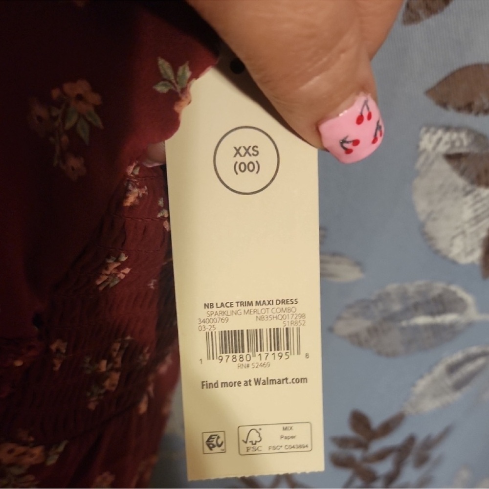 No Boundaries Burgundy Floral Midi Dress - Picture 4 of 5